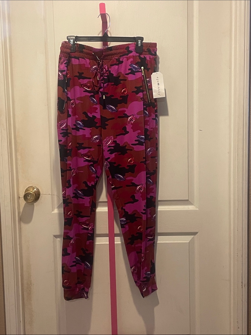 Pink & Burgundy Camo Joggers